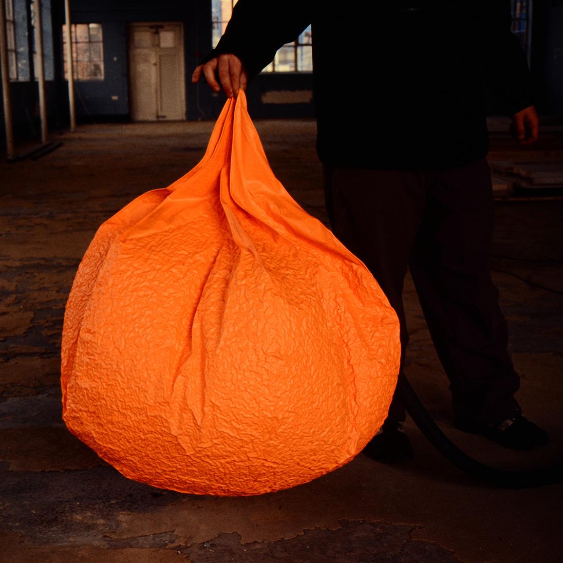 Ron Arad; Nick Crosbie 'Memo' beanbag chair, 1999 (Orange)